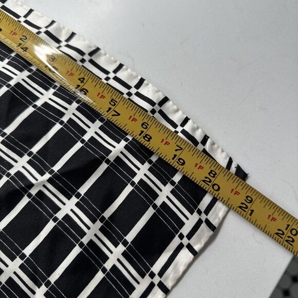 J Crew 100% Silk Scarf Black White Square 21x21 Neck Purse Tie - Picture 12 of 12